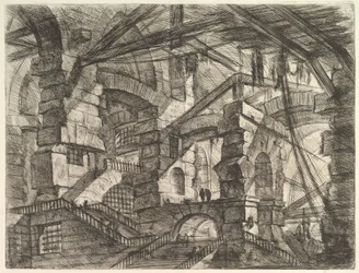 Gotický oblouk, z Carceri dinvenzione imaginární věznice, ca. 1749-50.