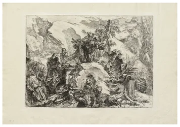 The Skeletons, c. 1748 (lept s rytinou, suchou jehlou a leštěním na krémově položený papír)