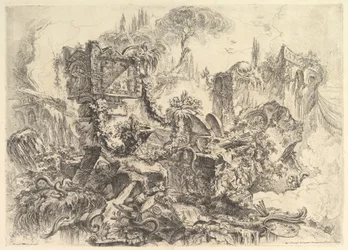 Neronova hrobka z Grotteschi Grotesques, ca. 1748.