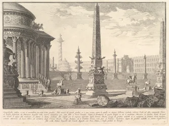 Starověký Capitol vystoupal přibližně o sto schodů. . . Campidoglio ant..., ca. 1750.