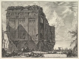 Takzvaný chrám Salus, na cestě do Albano Starověký chrám běžně známý jako ..., ca. 1763.