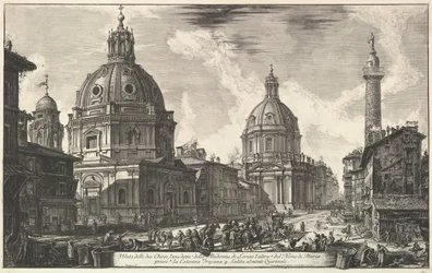 Dva kostely poblíž Trajanova sloupu, S. Maria di Loreto a Santissimo Nome di Maria Ve ..., ca. 1762.