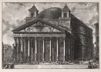Pohled na Agrippův Pantheon, dnes kostel Santa Maria ad Martyres [ve skutečnosti Hadriánův Pantheon], z Vedute di Roma (Pohledy na Řím)