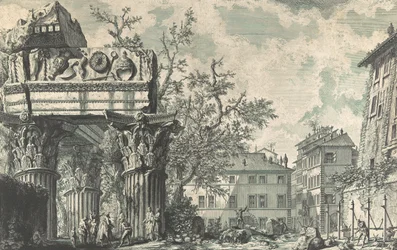 Pohled na chrám Jupiterova hřmění, 1740-60s.