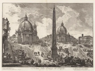 Pohled na Piazza del Popolo, z Vedute di Roma (Pohledy na Řím)