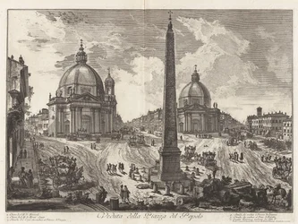 Pohled na Piazza del Popolo, z Vedute di Roma (Pohledy na Řím)