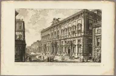 Pohled na Palazzo della Consulta na Quirinal, kde sídlí papežský sekretariát, z Views of Rome