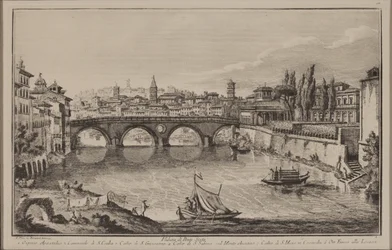 Pohled na most Sisto, kolem 1778-92 (lept)