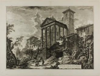 Pohled na Herkulův chrám v Cori, deset mil vzdálený od Velletri, z Views of Rome