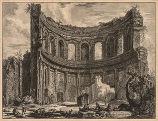 Pohledy na Řím: Pozůstatky Apollónova chrámu poblíž Hadriánovy vily, 1768.