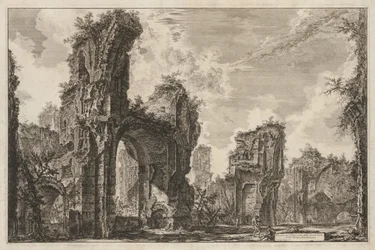 Pohledy na Řím: Ruiny Sixta neboli velkého sálu Antoninových lázní, 1765