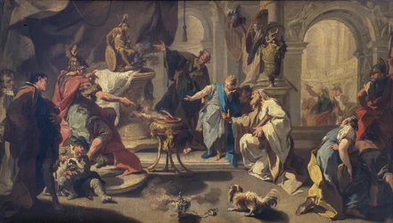 Hannibal přísahal věčné nepřátelství Římanům, kolem roku 1723 (olej na plátně)