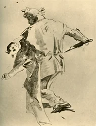 Muž ubodal chlapce, polovina 18. století, 1928