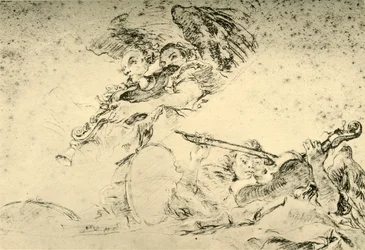 Andělé hrající na hudební nástroje, c1755, 1928