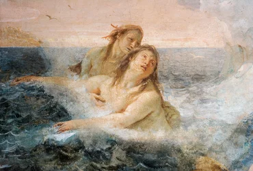 Detail Thetis, z Thetis Utěšující svého syna Achilla, z pokoje Iliady v Palazzině, 1757