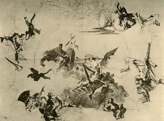 Skica pro nástropní malbu, polovina 18. století, 1928