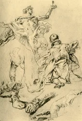 Studium pro stránku v Kaisersaal, 1751-1752, 1928