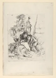 Dva kouzelníci a dva chlapci, z Scherzi, ca. 1743-50.