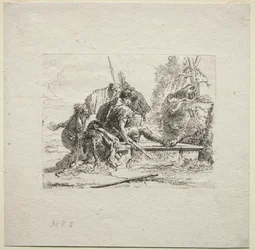 Různé rozmary: Dva vojáci a dvě ženy, 1785.