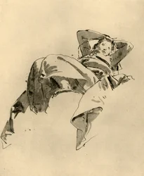 Žena na odpočinku, polovina 18. století, 1928