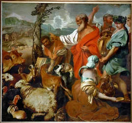Noe a zvířata (malba na plátně)
