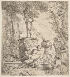 Bakchanal před oltářem pro bohy, ca. 1645.