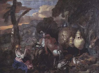 Bacchantes a satyr