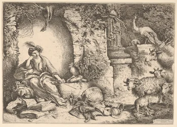Circe mění společníky Ulysses ve zvířata, 1650-1651.