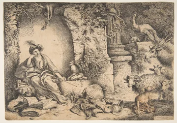Circe se společníky Ulysses se změnila ve zvířata, 1650-51.