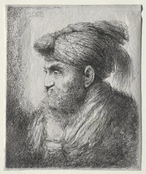 Hlava muže v orientálním turbanu