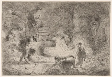 Tobit pohřbíval mrtvé, ca. 1647-51.