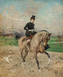 Jezdkyně. Alice Régnault na koni, 1878.