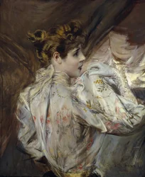 Portrét mladé ženy z profilu, Eleonora Duse, kolem 1895