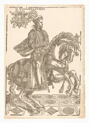 Astolfo na koni Il paladin Astolfo (název na předmětu)