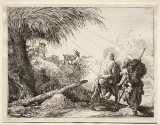 Útěk do Egypta: Svatá rodina a palma
