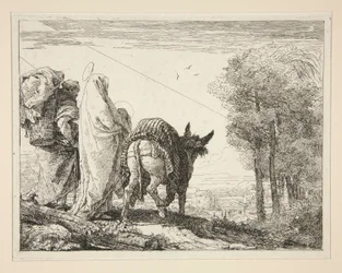 Mary držící své dítě v náručí, ze série Idee pittoresche sopra la fuga in Egitto (Útěk do Egypta)