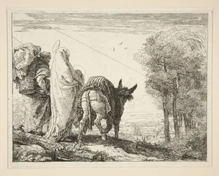 Maria držící své dítě v náručí, ze série Idee pittoresche sopra la fuga in Egitto (Útěk do Egypta)