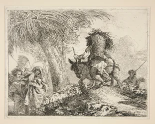 Panna a dítě s Josefem, ze série Idee pittoresche sopra la fuga in Egitto (Útěk do Egypta)