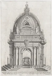 Návrh katafalku pro Francesca Piccolominiho, 1607.