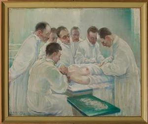 Chirurgie (olej na plátně)
