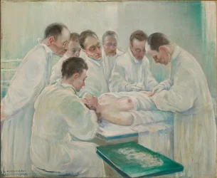 Chirurgie (olej na plátně)