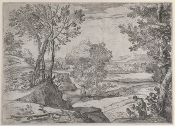Rodina usazená u řeky, 1643.
