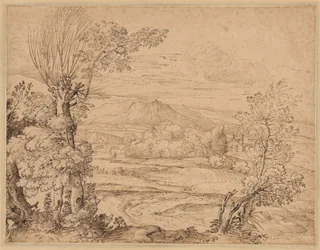 Krajina s řekou a akvaduktem, polovina 1600.