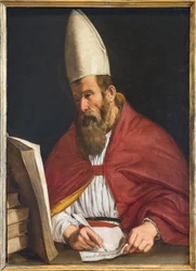 Kanonizovaný biskup, možná svatý Augustin
