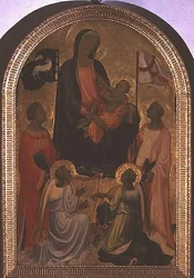 Madona s dítětem se svatým Štěpánem a svatou Uršulou (tempera na panelu)