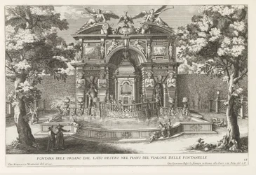 Fontein se setkal s hydraulisch orgelem v de tuinen van de Villa d