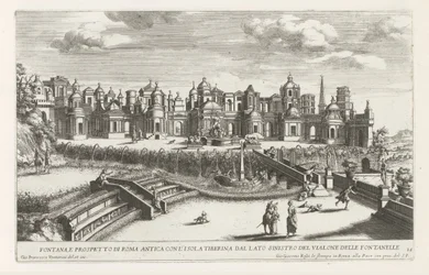 Fontein van het Kleine Rome v de tuinen van de Villa d