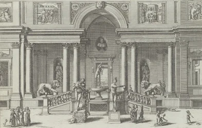 Merkurova fontána v zahradě vily Medici..., 1691 nebo později.