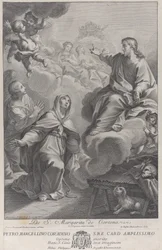 Svatá Margarita z Cortony, klečící před Kristem, po Pietro Andrea Pucciardi ..., ca. 1702-1741