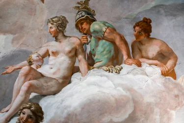 Venuše a Mars. Detail "rady bohů" 1624-1625. freska